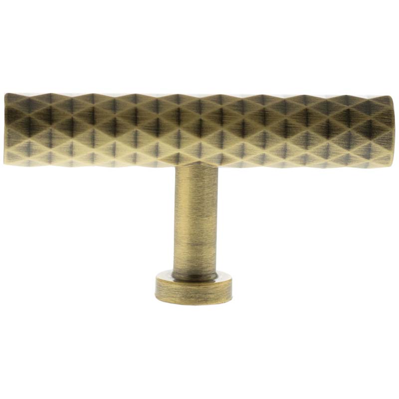 MILLHOUSE CHRYSLER DIAMOND CABINET T-BAR KNOB 75x15x40 BRS/ABR