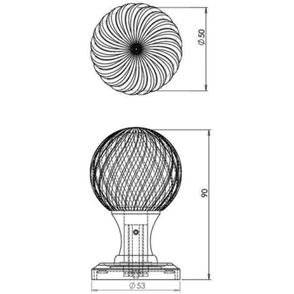 CLARISSE MORTICE KNOB D50x90 PNP JV635PN