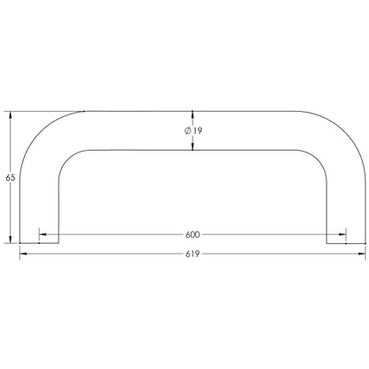 D PULL HANDLE BOLT 600HC D19x619x65 SSS