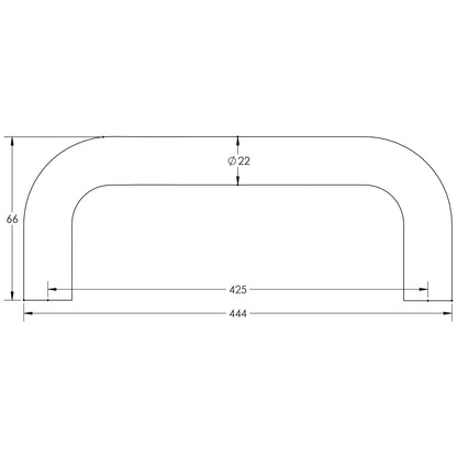 D PULL HANDLE BOLT 425HC D22x444x66 SSS
