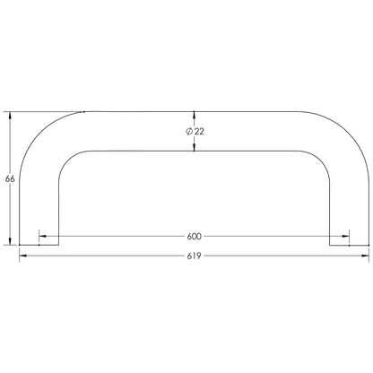 D PULL HANDLE BOLT 600HC D22x619x66 SSS