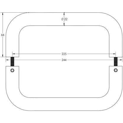 D PULL HANDLE BTB 225HC D22x244x66 SSS
