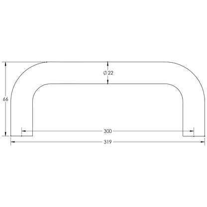 D PULL HANDLE BOLT 300HC D22x319x66 PSS