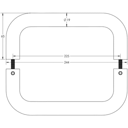 D PULL HANDLE BTB 225HC D19x244x65 PSS