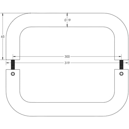 D PULL HANDLE BTB 300HC D19x319x65 PSS