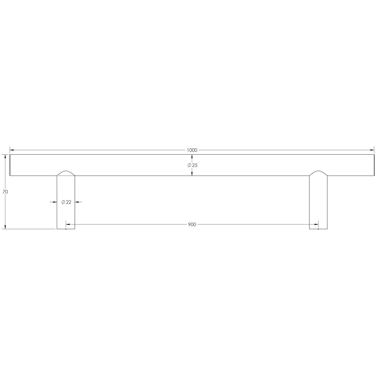 GUARDSMAN PULL HANDLE BOLT 900HC D25x1000x70 SSS