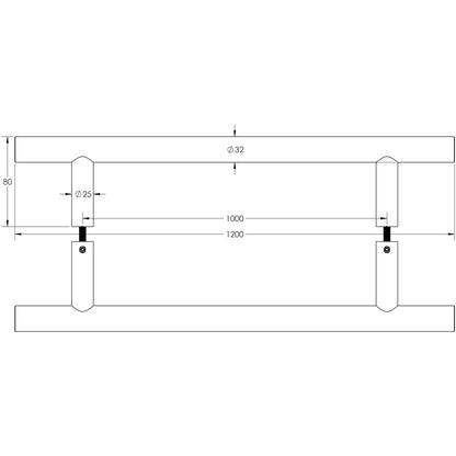 GUARDSMAN PULL HANDLE BTB 1000HC D32x1200x80 SSS