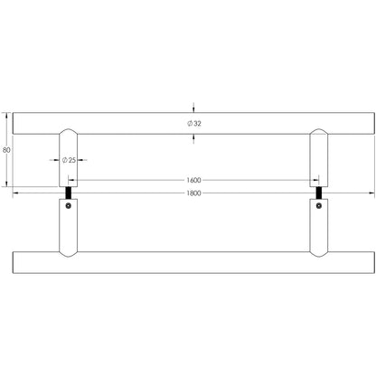 GUARDSMAN PULL HANDLE BTB 1600HC D32x1800x80 SSS
