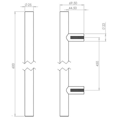 GUARDSMAN PULL HANDLE BOLT 450HC D25x0600x70 PSS