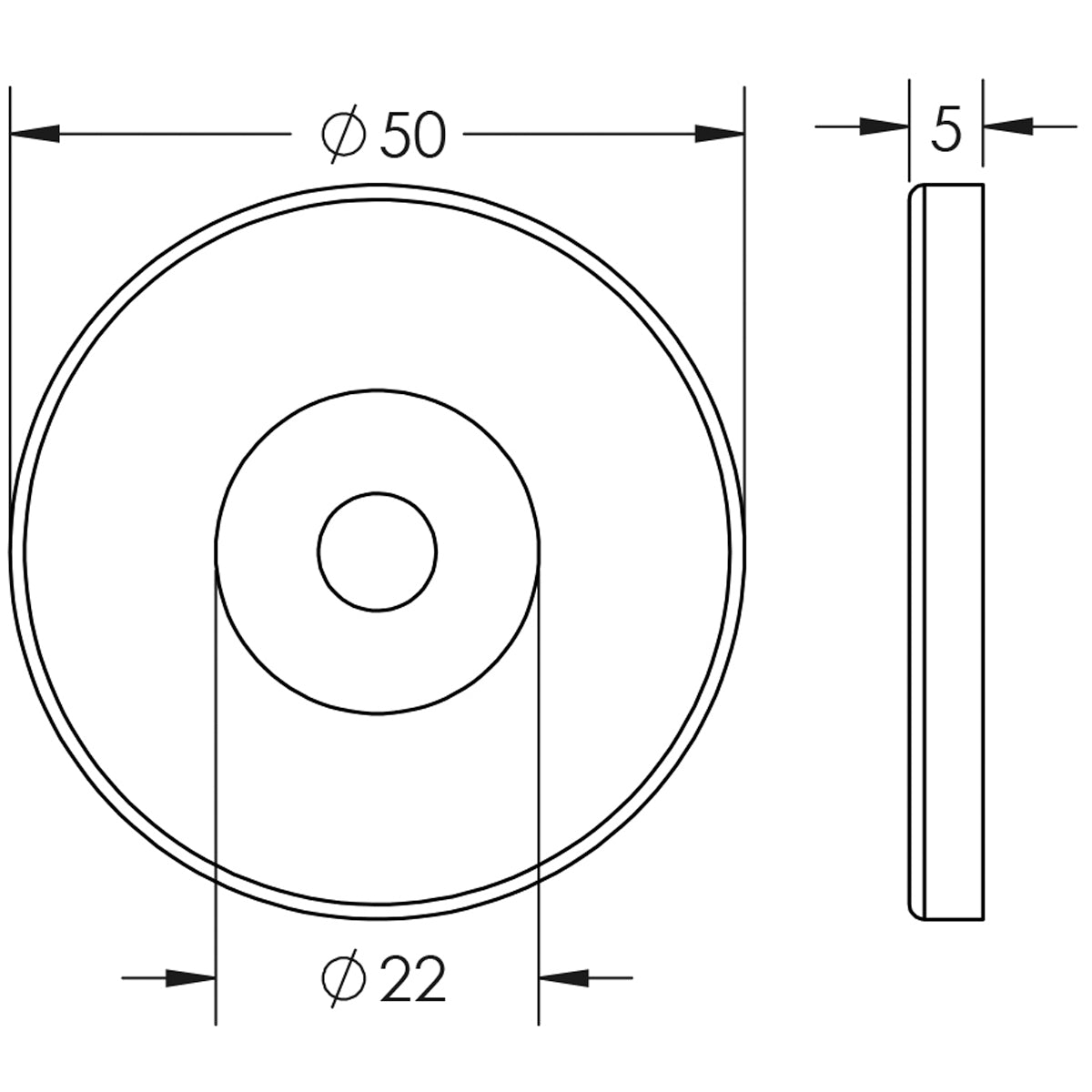 CONCEALED ROSE D22INT D50x5 PSS