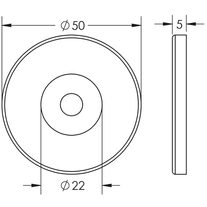 CONCEALED ROSE D22INT D50x5 PSS