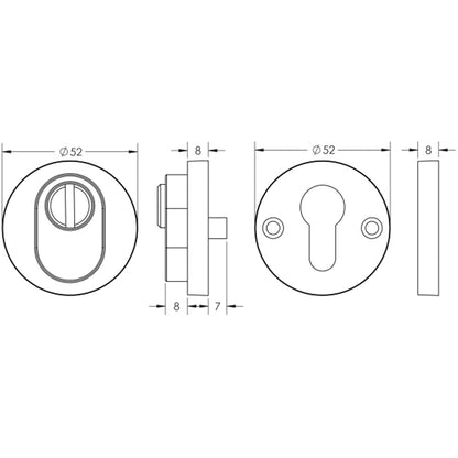 ARMOURED ESCUTCHEON G304 D52x8 SSS