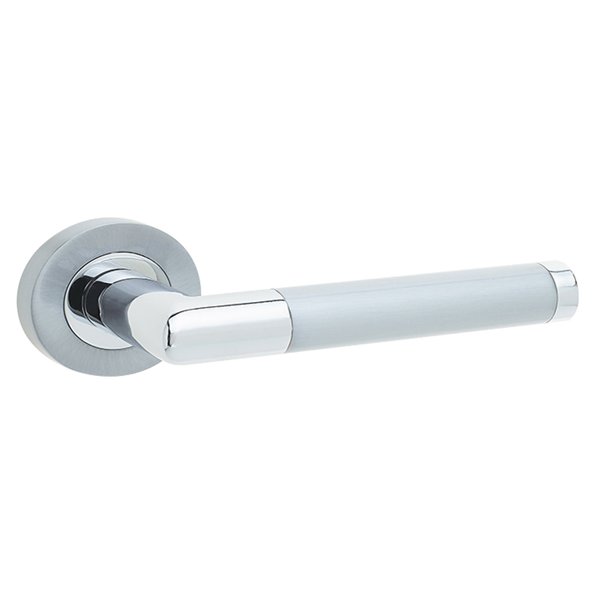 JEDO DUAL MITRED LEVER HANDLE+ROSE D50x123x60 PCP/SCP JV435PCSC