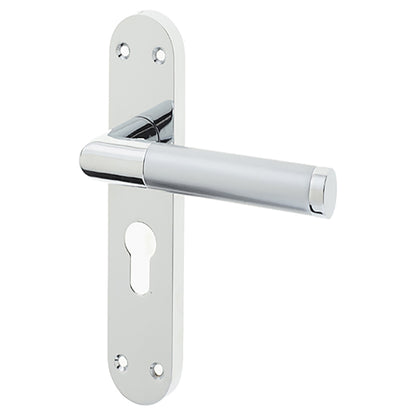JEDO DUAL MITRED LEVER HANDLE EURO 184x40x124 PCP/SCP JV436EPCSC