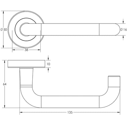 THAME LEVER HANDLE+ROSE D50x135x64 PBR JV502PB