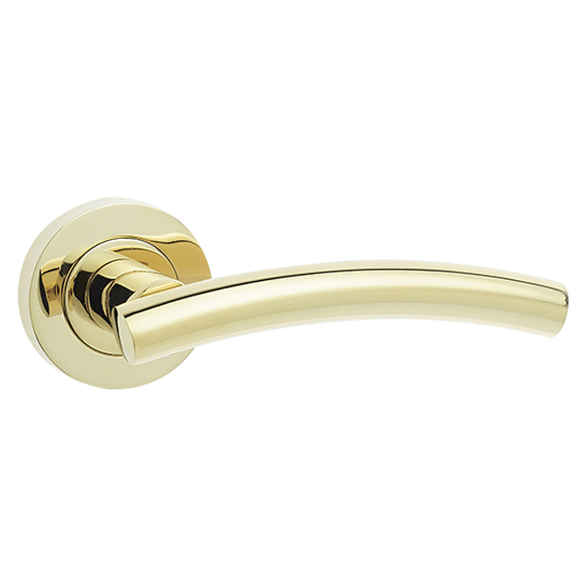 CURVE LEVER HANDLE+ROSE D50x121x54 PBR JV520PVD
