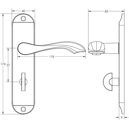 JEDO BROADWAY SUITE LEVER HANDLE BATH 174x40x118 PCP JV922PC