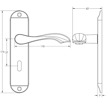 JEDO BROADWAY SUITE LEVER HANDLE LOCK 174x40x118 SCP JV920SC