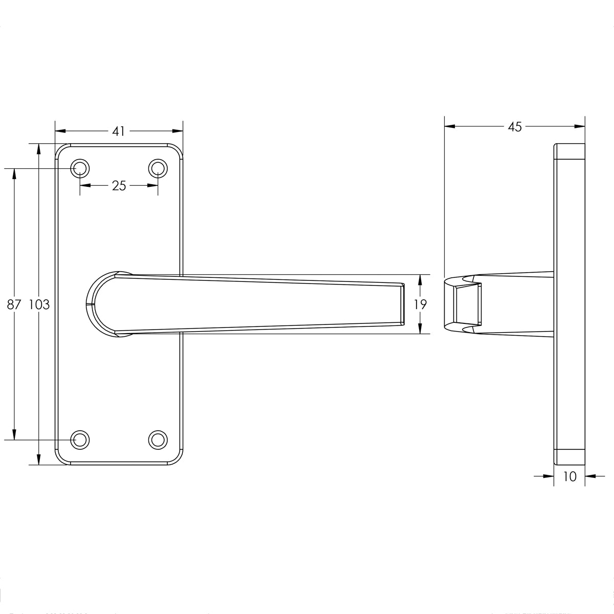CONTRACT LEVER HANDLE LATCH 103x41x100 SAA J5600