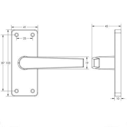 CONTRACT LEVER HANDLE LATCH 103x41x100 SAA J5600