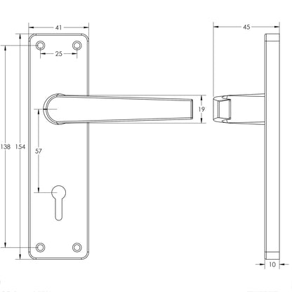 CONTRACT LEVER HANDLE LOCK 154x41x100 SAA J5601