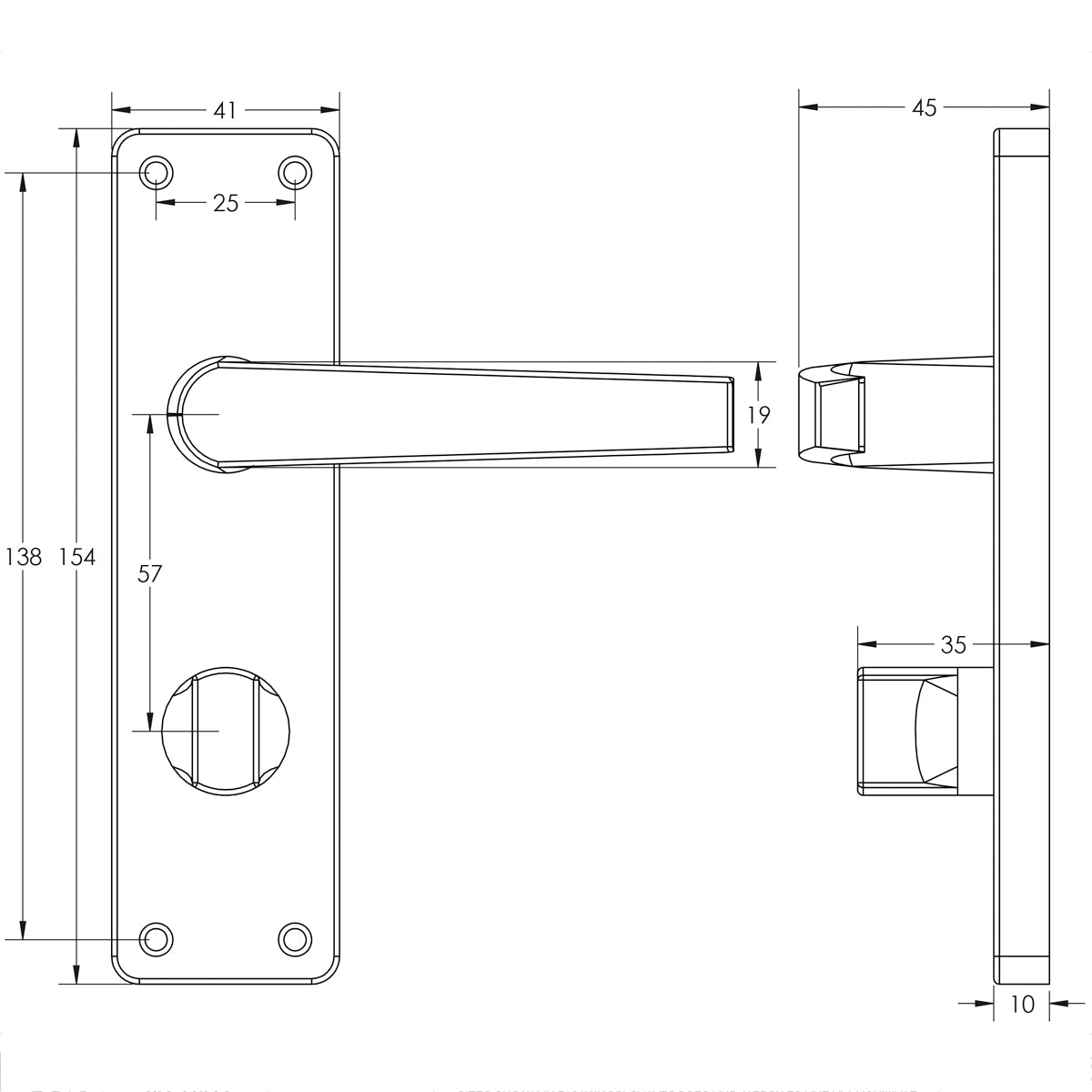 CONTRACT LEVER HANDLE BATH 154x41x100 SAA J5601B