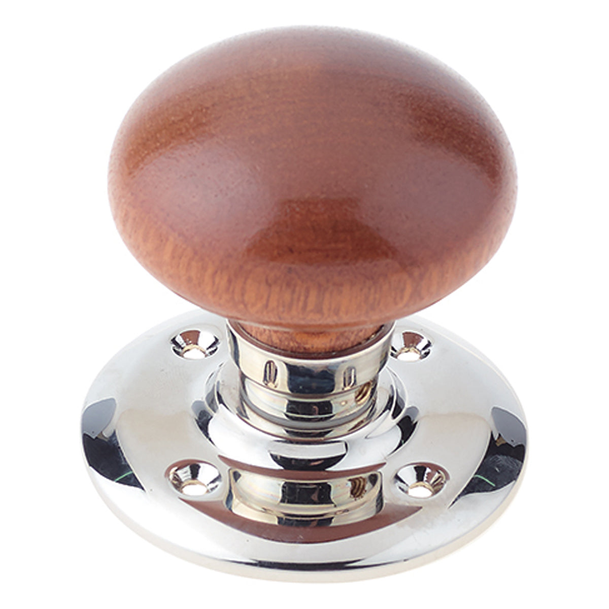 JEDO MORTICE DOOR KNOB D66x63 MAHOGANY/PNP