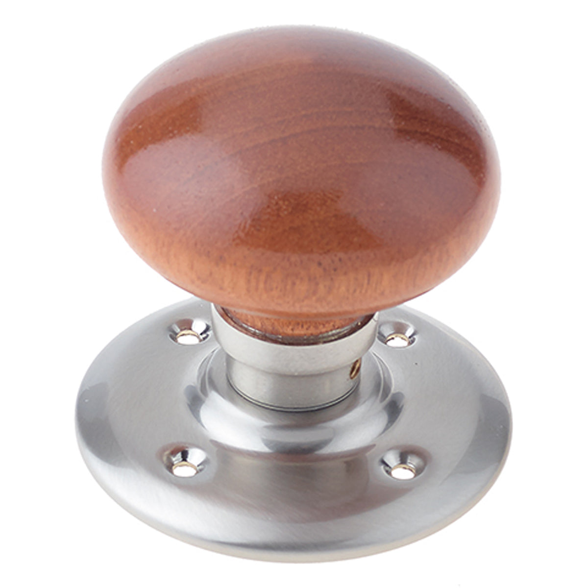 JEDO MORTICE DOOR KNOB D66x63 MAHOGANY/SNP