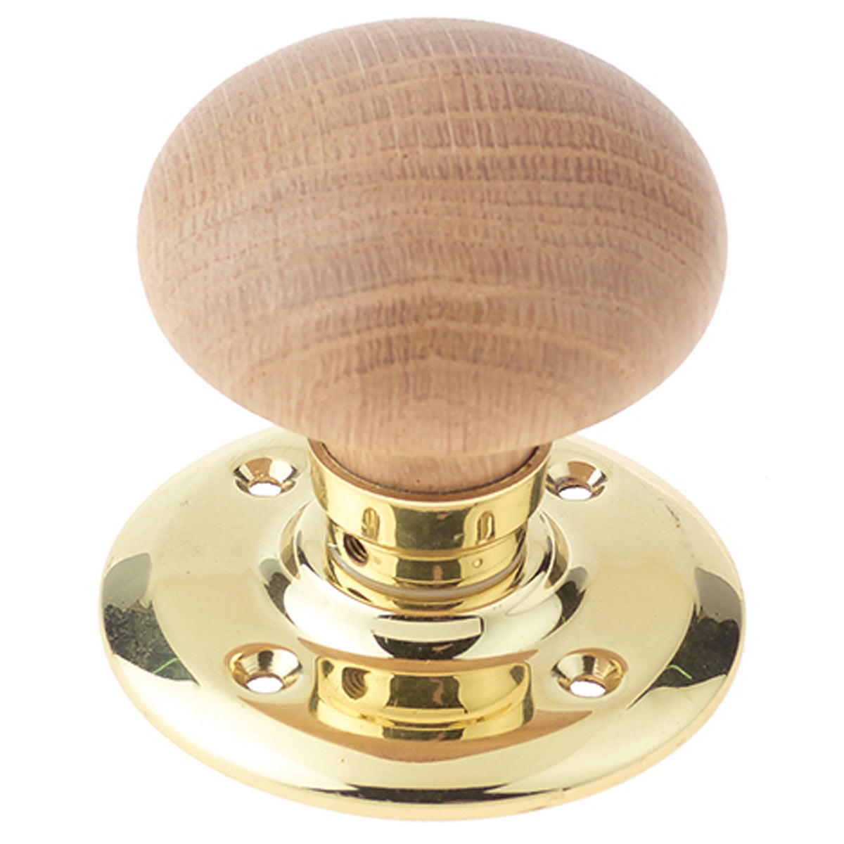 JEDO MORTICE DOOR KNOB D67x62 FRENCH OAK/PBR