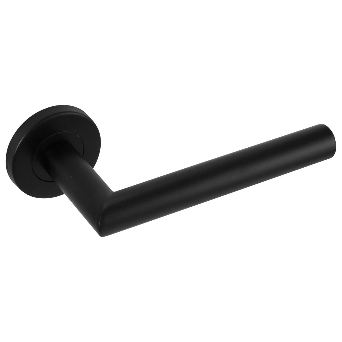 ECLIPSE MITRED LEVER HANDLE+ROSE D52x140x48 BLK – DHF634B