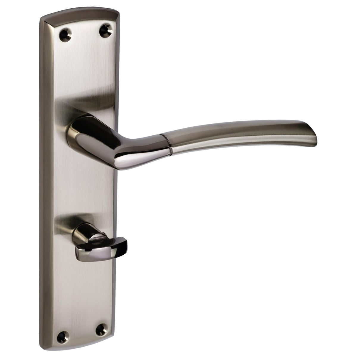 ECLIPSE TIFOSI LEVER HANDLE+BACKPLATE 190x44 BATHROOM BKN/SNP by FRISCO UK SALES LTD