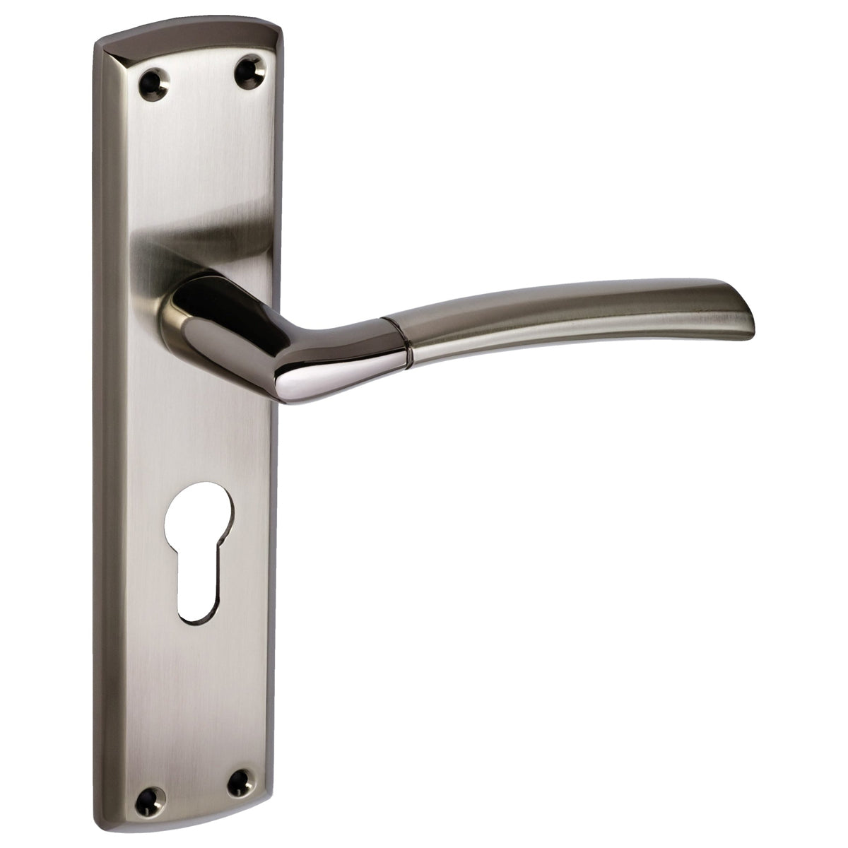 ECLIPSE TIFOSI LEVER HANDLE+BACKPLATE 190x44 EURO BKN/SNP by FRISCO UK SALES LTD