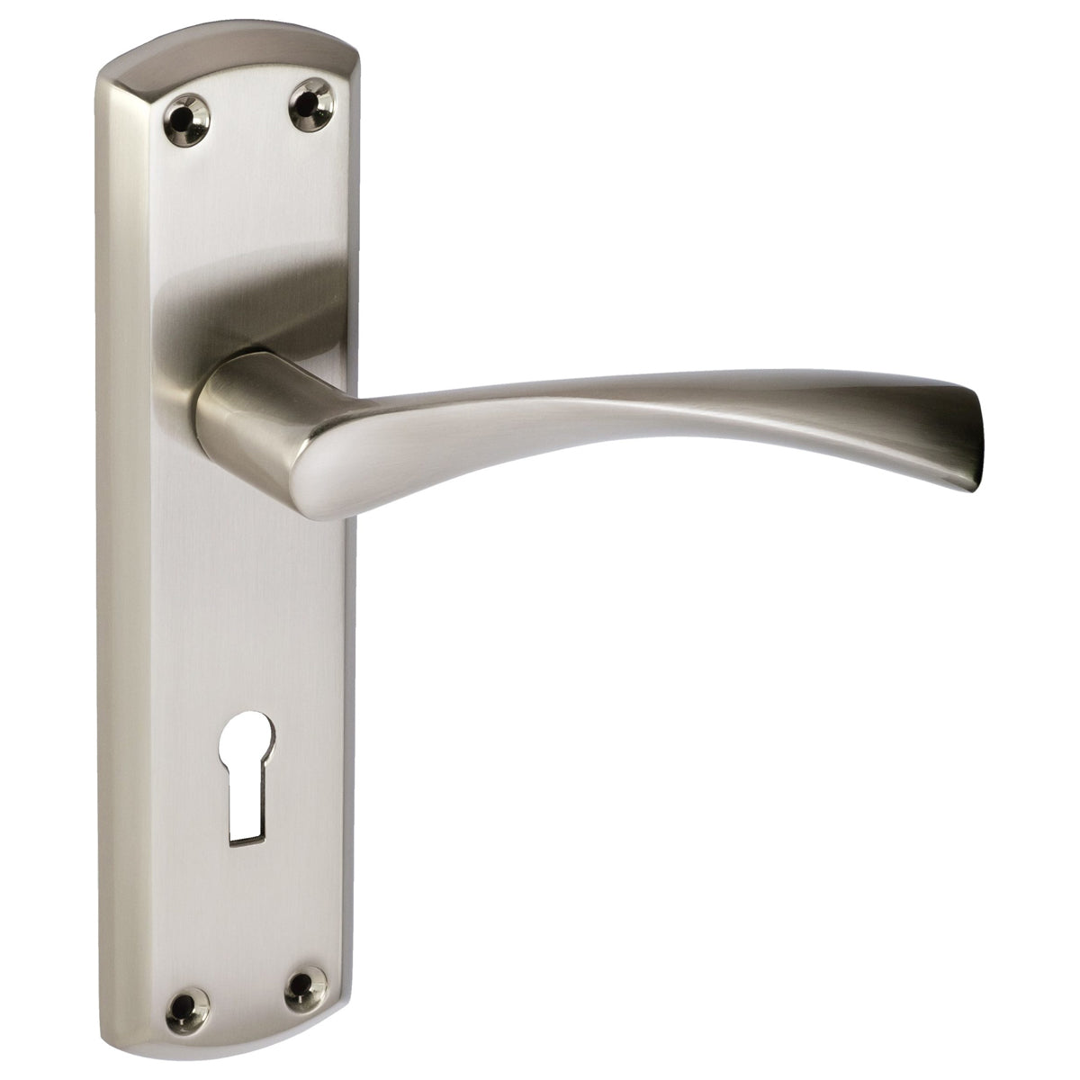 PREPACK ECLIPSE MONZA LEVER HANDLE+BACKPLATE 175x44x122 LOCK SNP by FRISCO UK SALES LTD