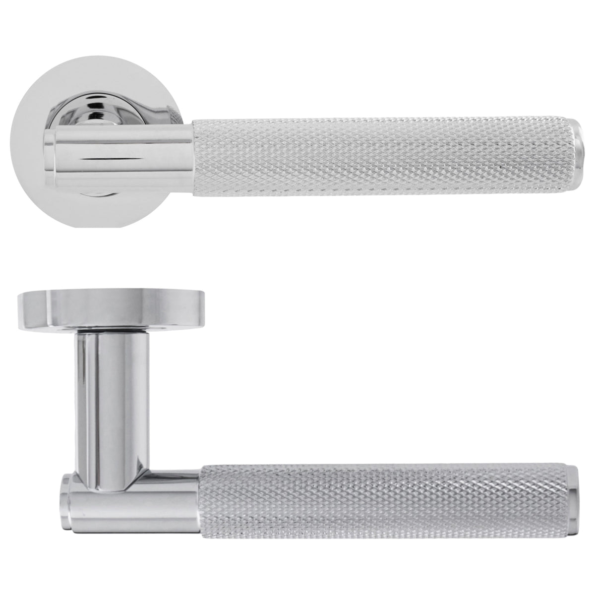 ECLIPSE KNURL LEVER HANDLE+ROSE D52x140 PCP by FRISCO UK SALES LTD