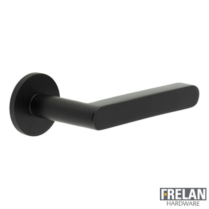 DOOR HANDLE ROUND ROSE SPRUNG 140x25x75 BLK