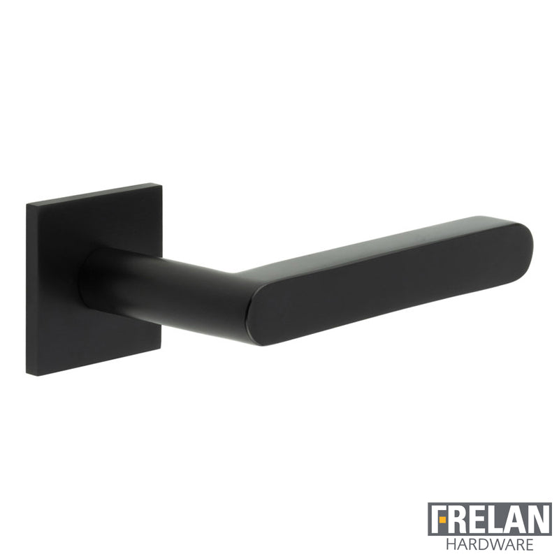 DOOR HANDLE SQUARE ROSE UNSPRUNG 140x25x75 BLK
