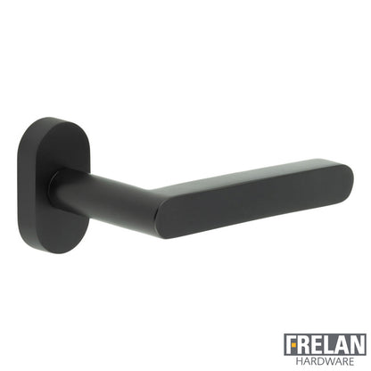 DOOR HANDLE OVAL ROSE MULTI POINT 140x25x75 BLK