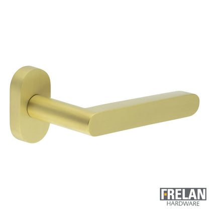 DOOR HANDLE OVAL ROSE MULTI POINT 140x25x75 SBR