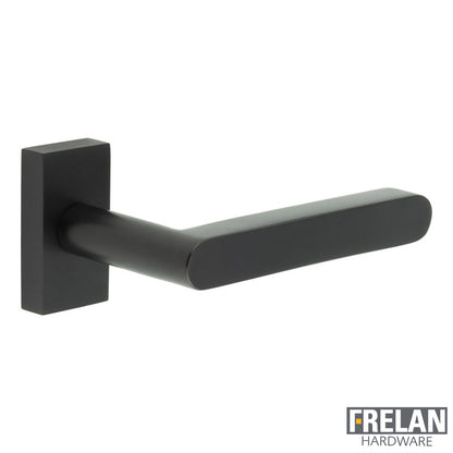 DOOR HANDLE RECTANGULAR ROSE MULTI POINT 140x25x75 BLK
