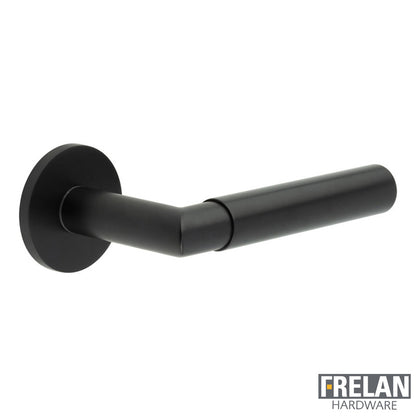 DOOR HANDLE ROUND ROSE SPRUNG 135x22x69 BLK