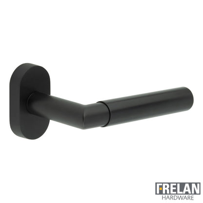 DOOR HANDLE OVAL ROSE MULTI POINT 135x22x69 BLK
