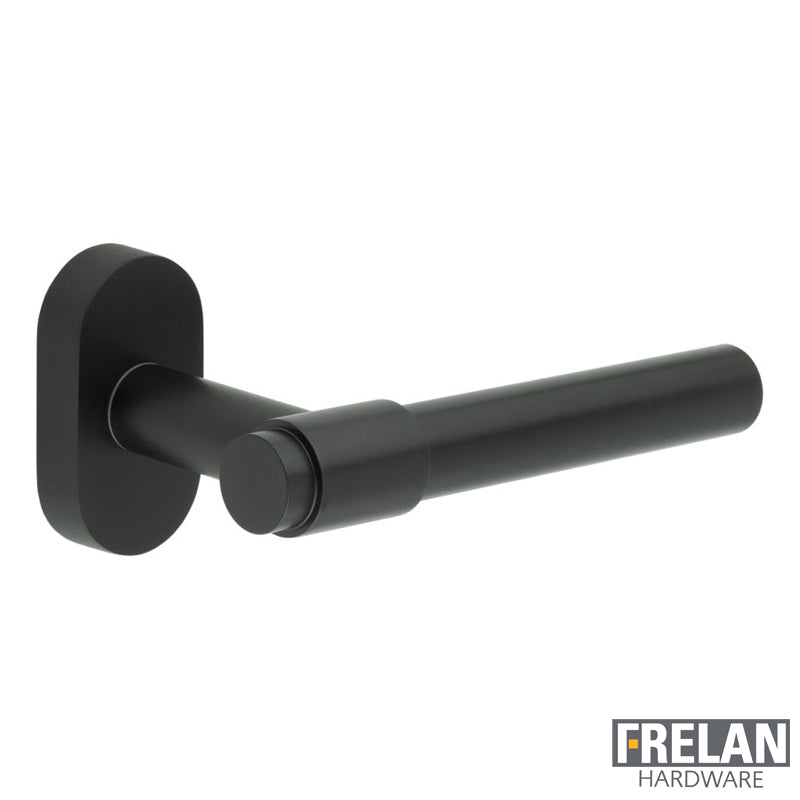 DOOR HANDLE OVAL ROSE MULTI POINT 143x20x69 BLK