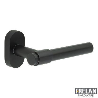 DOOR HANDLE OVAL ROSE MULTI POINT 143x20x69 BLK