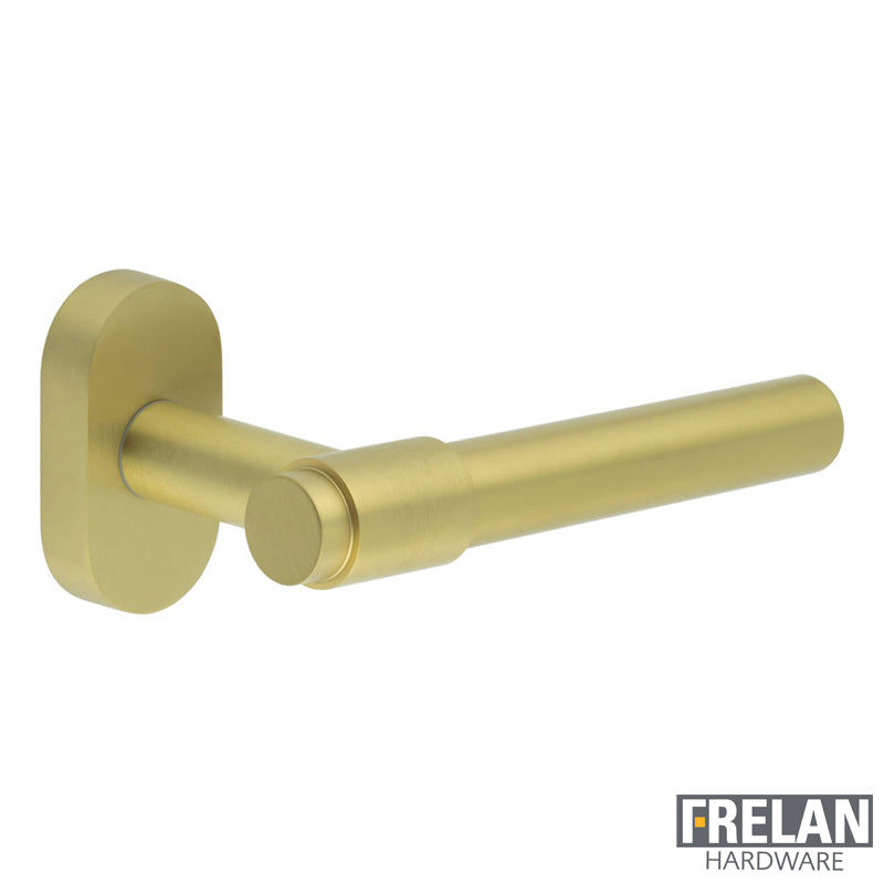 DOOR HANDLE OVAL ROSE MULTI POINT 143x20x69 SBR