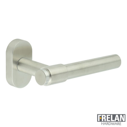 DOOR HANDLE OVAL ROSE MULTI POINT 143x20x69 SSS