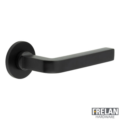 DOOR HANDLE ROUND ROSE SPRUNG 138x18x66 BLK