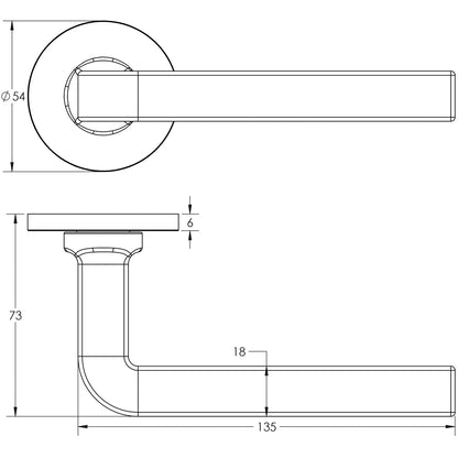 DOOR HANDLE ROUND ROSE FIXED DEAD 138x18x66 SBR