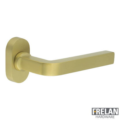 DOOR HANDLE OVAL ROSE MULTI POINT 138x18x66 SBR