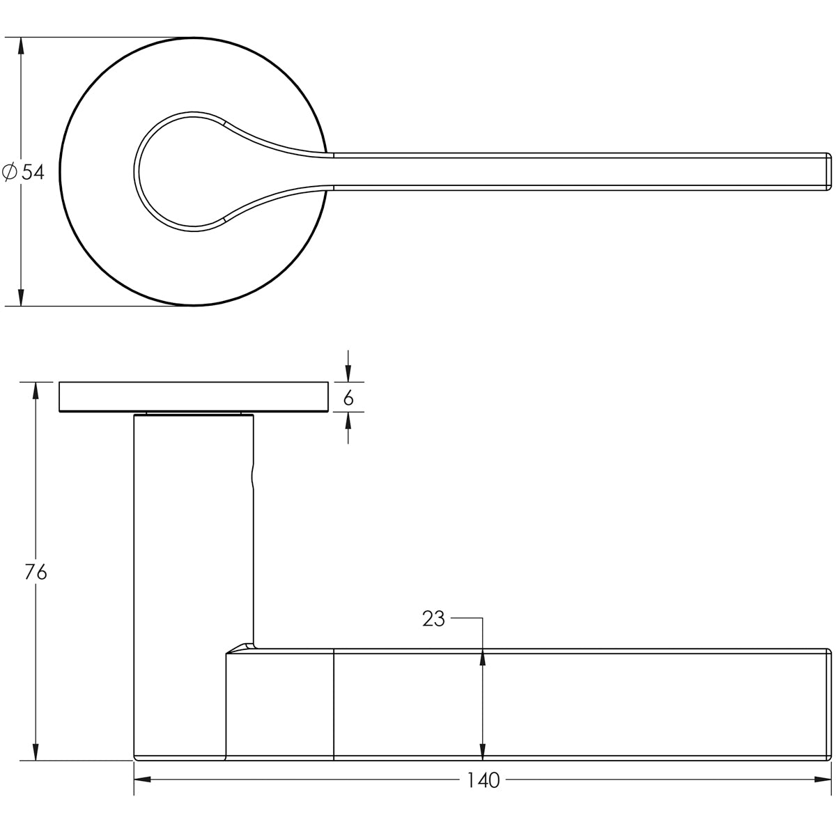 DOOR HANDLE ROUND ROSE SPRUNG 140x23x70 SBR