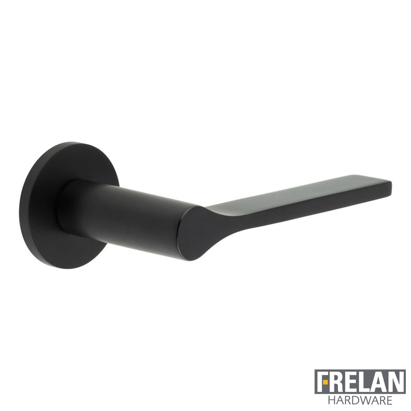 DOOR HANDLE ROUND ROSE FIXED DEAD 140x23x70 BLK